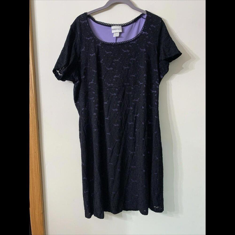VTG y2k black Purple lace coquette goth fairy bodycon grunge midi dress Sz 18/20 - Picture 1 of 10